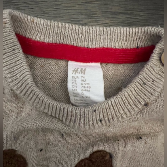 H&M Boys 9 Month Reindeer Sweater - Picture 3 of 5
